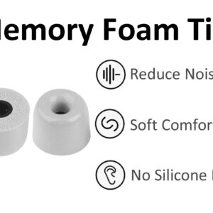 A-Focus [8 Pairs] WF-1000XM4 Ear Hooks Tips 【 Memory Foam & Silicone 】 Soft Replacement Comfortable Earbud Tips Wingtip Compatible with Sony WF-1000XM4 WF-1000XM3 WF-C500, 23515H Silver