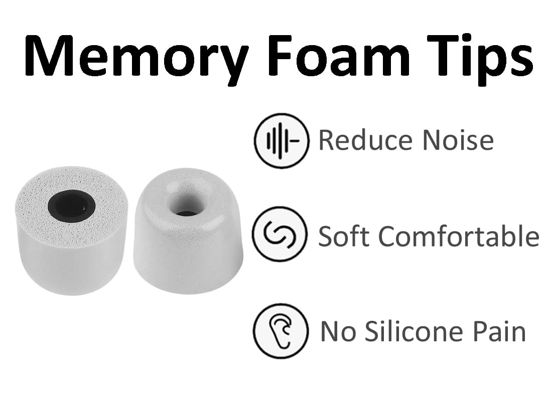 A-Focus [8 Pairs] WF-1000XM4 Ear Hooks Tips 【 Memory Foam & Silicone 】 Soft Replacement Comfortable Earbud Tips Wingtip Compatible with Sony WF-1000XM4 WF-1000XM3 WF-C500, 23515H Silver