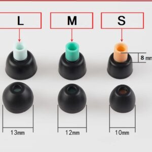 JNSA Silicone Ear Tips Replacement for Sony XBA MDR WF Earphones, Compatible with WF-1000XM5,1000XM4,1000XM3 Earbuds Tips Eartips Ear Caps, Fit in case, M Size 6 Pairs,Silicone Black/Medium