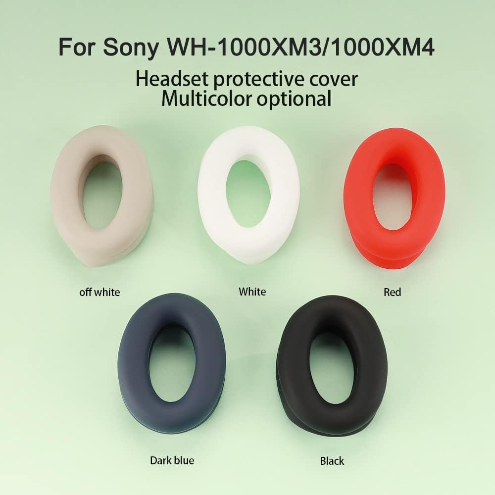 Adhiper Silicone Ear Pads Cover Protector for Sony WH-1000XM3/1000XM4 Headphone Cushions,Sweat-Proof and Washable Ear Cushions Cover for Sony WH-1000XM3/1000XM4(WH1000XM3/1000XM4) (Off White)