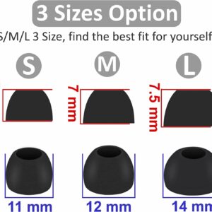 Replacement Ear Tips Compatible with Sony wf 1000xm5 / 1000xm4 / c700n Earbuds, Silicone Ear Buds Ear Cap Ear Plug Eartips Replacement for Sony Earbuds,S/M/L 3 Size 6 Pairs,Black 713