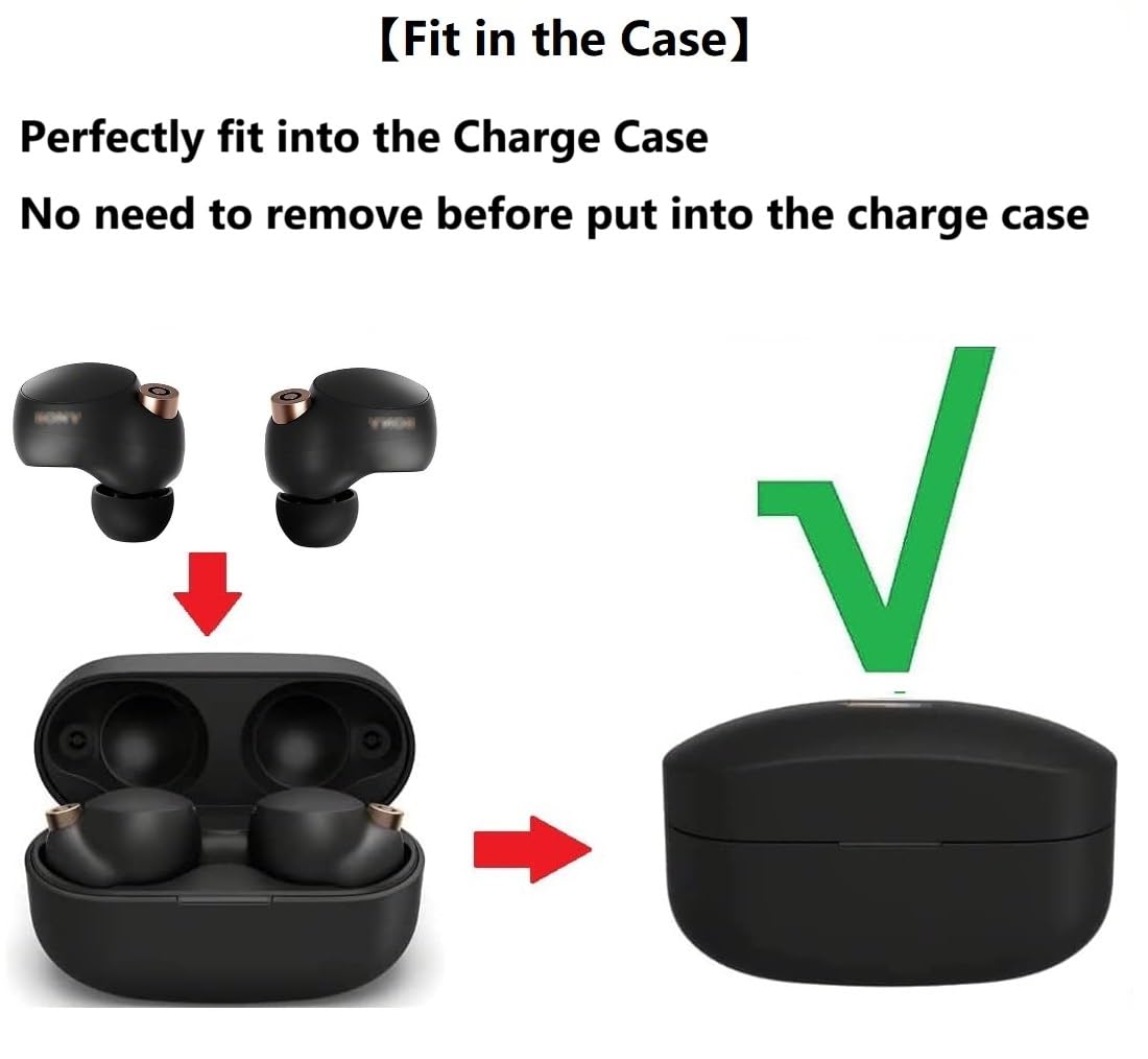 Replacement Ear Tips Compatible with Sony wf 1000xm5 / 1000xm4 / c700n Earbuds, Silicone Ear Buds Ear Cap Ear Plug Eartips Replacement for Sony Earbuds,S/M/L 3 Size 6 Pairs,Black 713