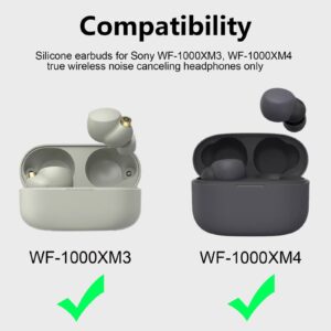 14Pcs Replacement Ear Tips Compatible with Sony WF-1000XM3 WF-1000XM4 Earbuds Soft Silicone Ear Tips (Black)