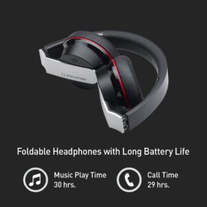 Phiaton BT 330 NC Over The Ear Qualcomm Bluetooth Headphones – Active Noise Cancelling Earphones with Wireless Headphone Mic, Multi-Device Pairing, and Extended Battery Life