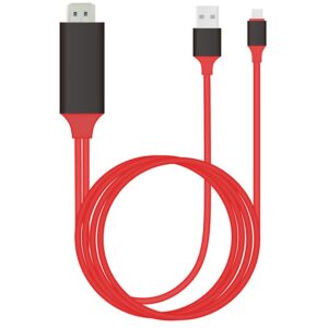 tek styz powered usb-c 4k hdmi cable compatible with sony wf-1000xm3 plus usb charging at max 2160p@60hz, 6ft/2m cable [red, thunderbolt 3]