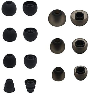 jnsa replacement for sony wf-1000xm4 silicone eartips ear tips accessories, fit in the charge case, 7 size 7 pairs (silicone black)