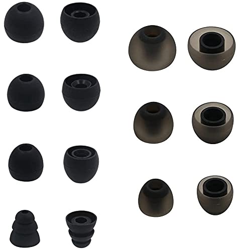 JNSA Replacement for Sony WF-1000XM4 Silicone Eartips Ear Tips Accessories, Fit in The charge case, 7 Size 7 Pairs (Silicone Black)