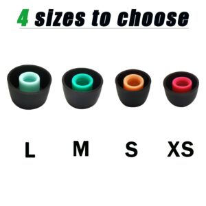 Luckvan Soft Silicone Ear Tips for Sony WF-1000XM5 Earbuds Replacement Tips for Sony WF-1000XM4 WF-1000XM3, 4 Pairs Black