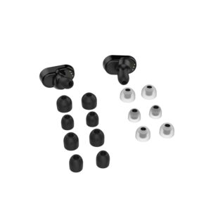 FitTurn Eartips Compatible with Sony WF-1000XM4/WF-1000XM3 Headphone -Replacement Eartips Earhooks Kit Pairs Silicone Earbud Tips Earhooks Fit for Sony WF-1000XM4/WF-1000XM3 (Black,White)