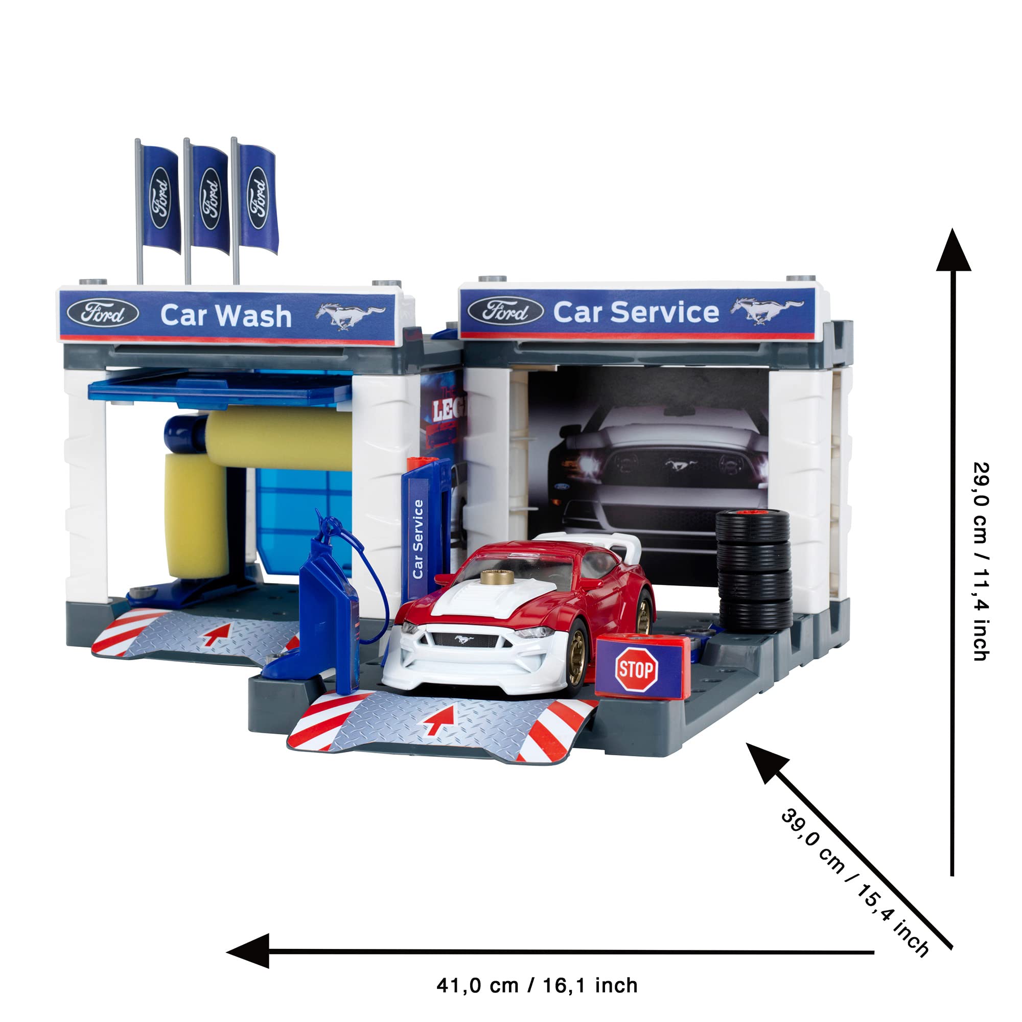 Klein Theo Service Station with 2019 Ford Mustang - 3313, Multi-Colored