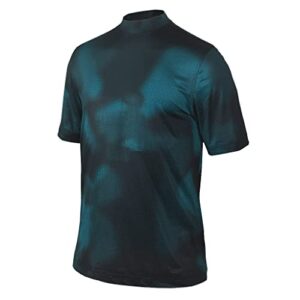 monterey club men's print mock shirt #3313 (sea green/black, medium)