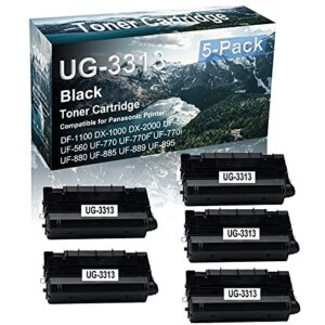 5-Pack Compatible UG3313 | UG-3313 Printer Toner Cartridge High Capacity use for Panasonic UF-880 UF-885 UF-889 UF-895 Printer (Black)