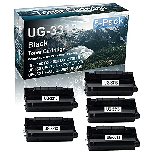 5-Pack（Black） Compatible High Capacity UG3313 | UG-3313 Laser Printer Toner Cartridge use for Panasonic UF-770 UF-770F UF-770i Printer