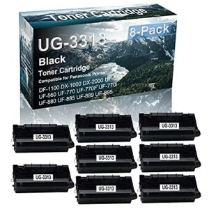 8-pack compatible ug3313 | ug-3313 laser toner cartridge high capacity use for panasonic uf-880 uf-885 uf-889 uf-895 printer (black)