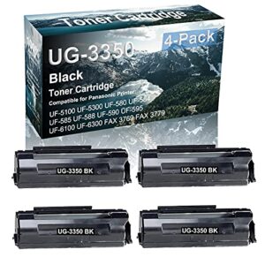 credibility store 4-pack(black) compatible laser printer cartridge (high yield) replacement for panasonic ug3350 | ug-3313 printer toner use for uf-5100 uf-5300 uf-580 uf-584 uf-585 printer