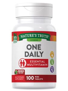 one daily womens and men's essential multivitamin | 100 mini tablets | non-gmo & gluten free | by nature's truth