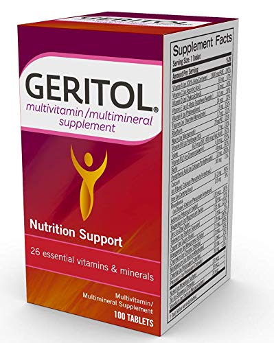 Geritol Multi-Vitamin Nutritional Support Tablets, Balance of 26 Essential Vitamins and Minerals, 100 Count (Pack of 2)