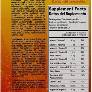 Redoxon Max Energy, Helps Support Inmune System, Citrus Flavor, 20 Effervescent Tablets, 2.82 Oz, Box