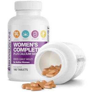 Bronson ONE Daily Women’s Complete Multivitamin Multimineral Once-Daily Multi for Active Women, 180 Tablets