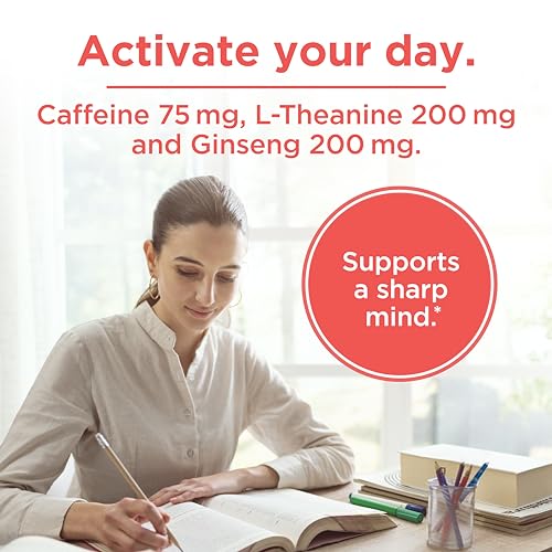 One-A-Day Brain Supplement – Brain Supplements for Memory and Focus Support, Concentration and Focus Support, Focus Supplement for Adults with L-theanine, Caffeine and Ginseng, 30 Capsules