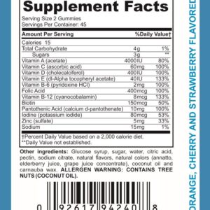 LifeSource Vitamins Adult Multivitamin- 90 Gummies - 45 Day Supply - Tastes Great/Contain All Essential Vitamins & Minerals -