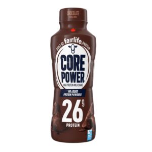 Fairlife Core Power 26g Protein Milk Shakes Variety Pack (Pack of 4), Chocolate, Vanilla, Strawberrry Banana, Banana, Made with Canadian Milk, 414mL/14 fl. oz. (Shipped from Canada)