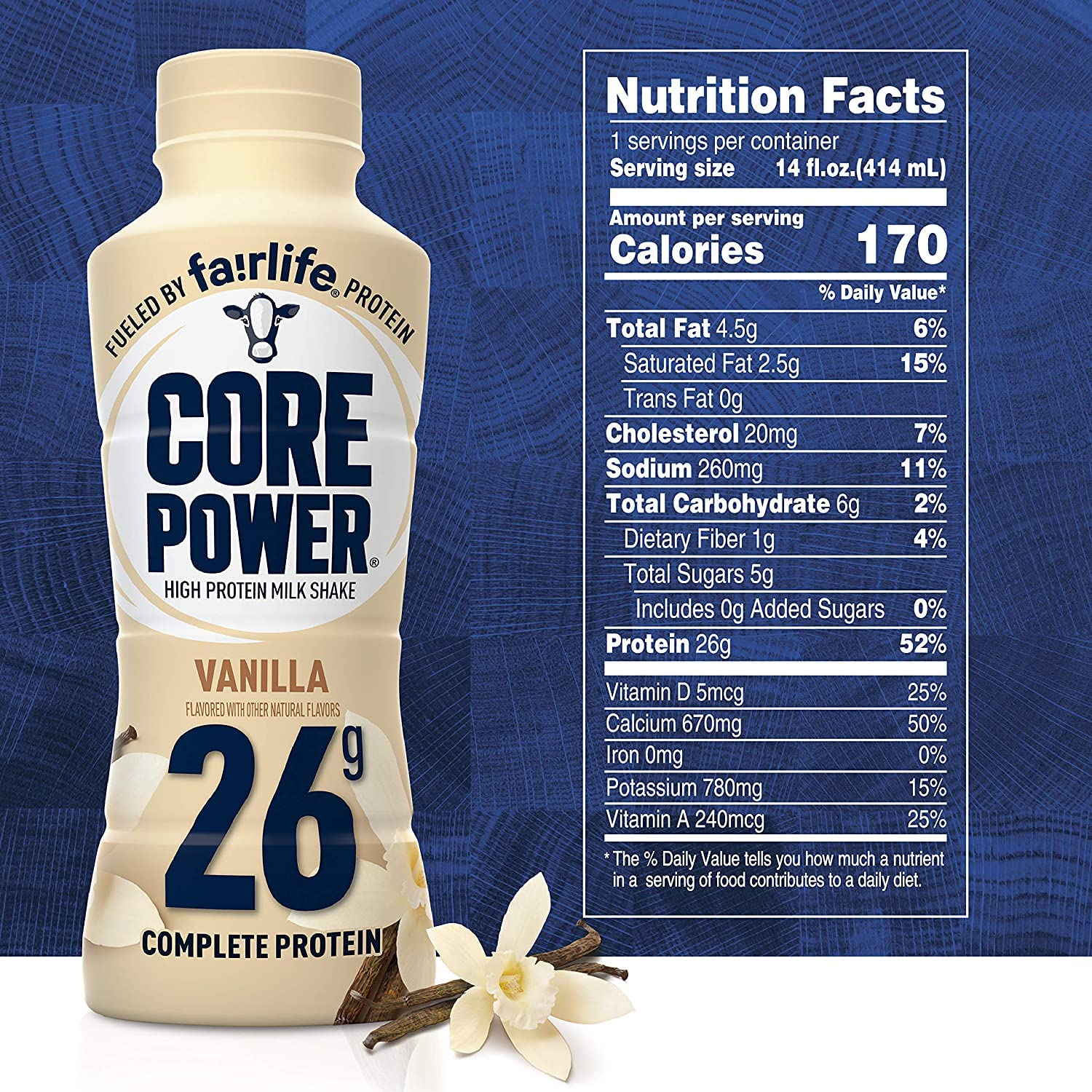 Veher Fairlife Core Power 26g Protein Liquid Milk Shakes Variety Pack, Ready To Drink for Workout Recovery, 14 Fl Oz (6 - Pack)