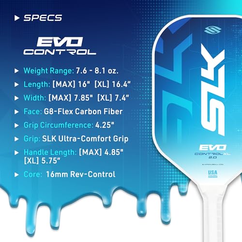 2024 Pickleball Paddle from SLK by Selkirk | Evo Power, Hybrid & Control Paddles | Fiberglass Pickleball Paddle | Carbon Fiber Pickleball Paddle with SpinFlex Surface