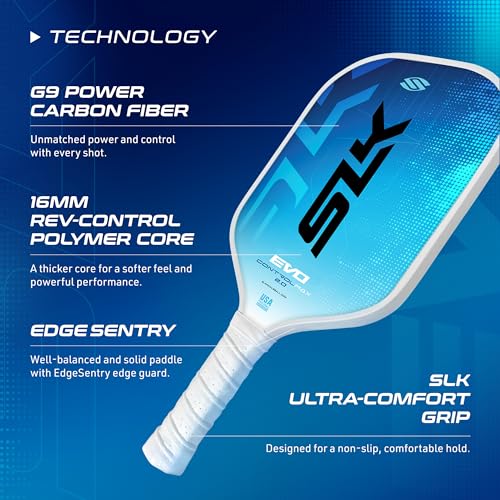 2024 Pickleball Paddle from SLK by Selkirk | Evo Power, Hybrid & Control Paddles | Fiberglass Pickleball Paddle | Carbon Fiber Pickleball Paddle with SpinFlex Surface