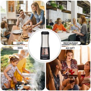 ABLEGRID Electric Salt and Pepper Grinder 2 in 1 Battery Powered, Automatic Pepper Mill & Salt Grinder Refillable, One-handed Operation, Adjustable Coarseness, 2-Button Control, Ceramic Grinding Core