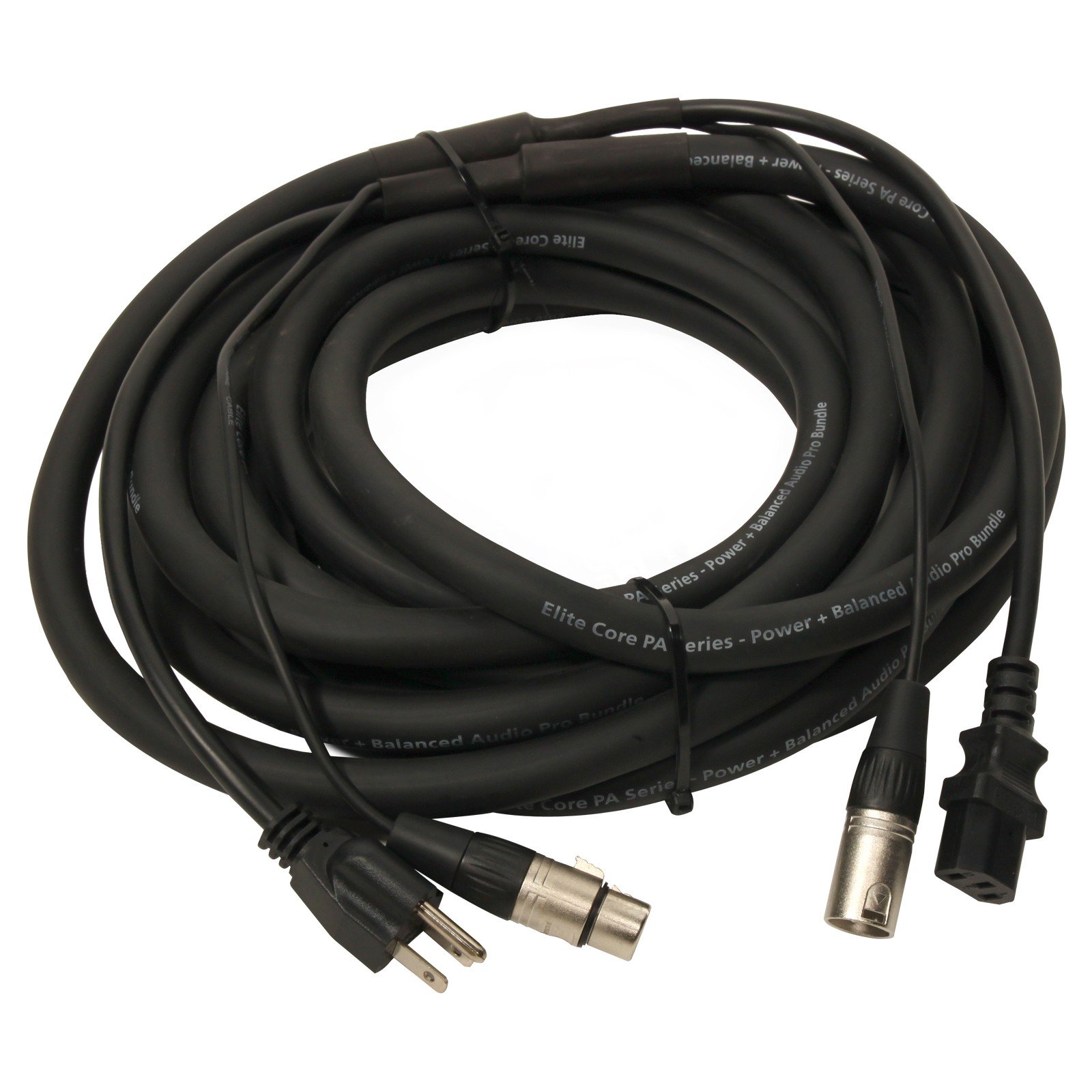 Elite Core 25' Powered Speaker Cable XLR+AC PA25