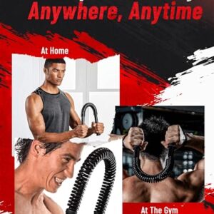 Zenooze's Power Twister Flex Bar, The Ultimate Upper Body Exercise Equipment for Strengthening Your Chest Workout, Shoulders,Biceps, Arms, Forearm Strengthener, Resorte para Hacer Ejercicio