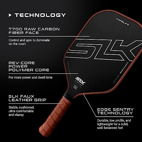 2024 Selkirk SLK Halo Control & Halo Power Pickleball Paddle | Raw Carbon Fiber Pickleball Paddle with a Rev-Core Power Polymer Core | The Pickleball Paddle Designed for Ultimate Spin & Consistency