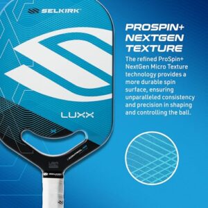 Selkirk LUXX Control Pickleball Paddle | Florek Carbon Fiber Pickleball Paddle with a Polypropylene X7 Core | The Pickle Ball Paddle Designed for Ultimate Power & Control | Invikta Blue