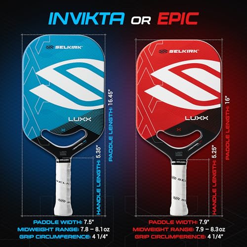 Selkirk LUXX Control Pickleball Paddle | Florek Carbon Fiber Pickleball Paddle with a Polypropylene X7 Core | The Pickle Ball Paddle Designed for Ultimate Power & Control | Invikta Blue