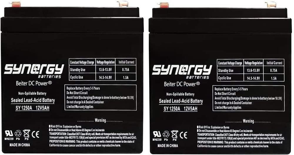 Razor E100 E125 E150 Crazy Cart, Power Rider 360 Electric Scooter Battery 12V 5AH - 2 Pack High Performance and Rechargeable(This Will Not fit The E100 Power Core) Beiter DC Power