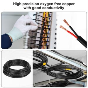 14 Gauge Electrical Wire 2 Conductor,14 AWG Electrical Wire Stranded PVC Cord Oxygen-Free Copper Cable,50FT 2 Core Flexible Extension Power Cord for Auto Cord for LED Lamp Lighting Strips Automotive…