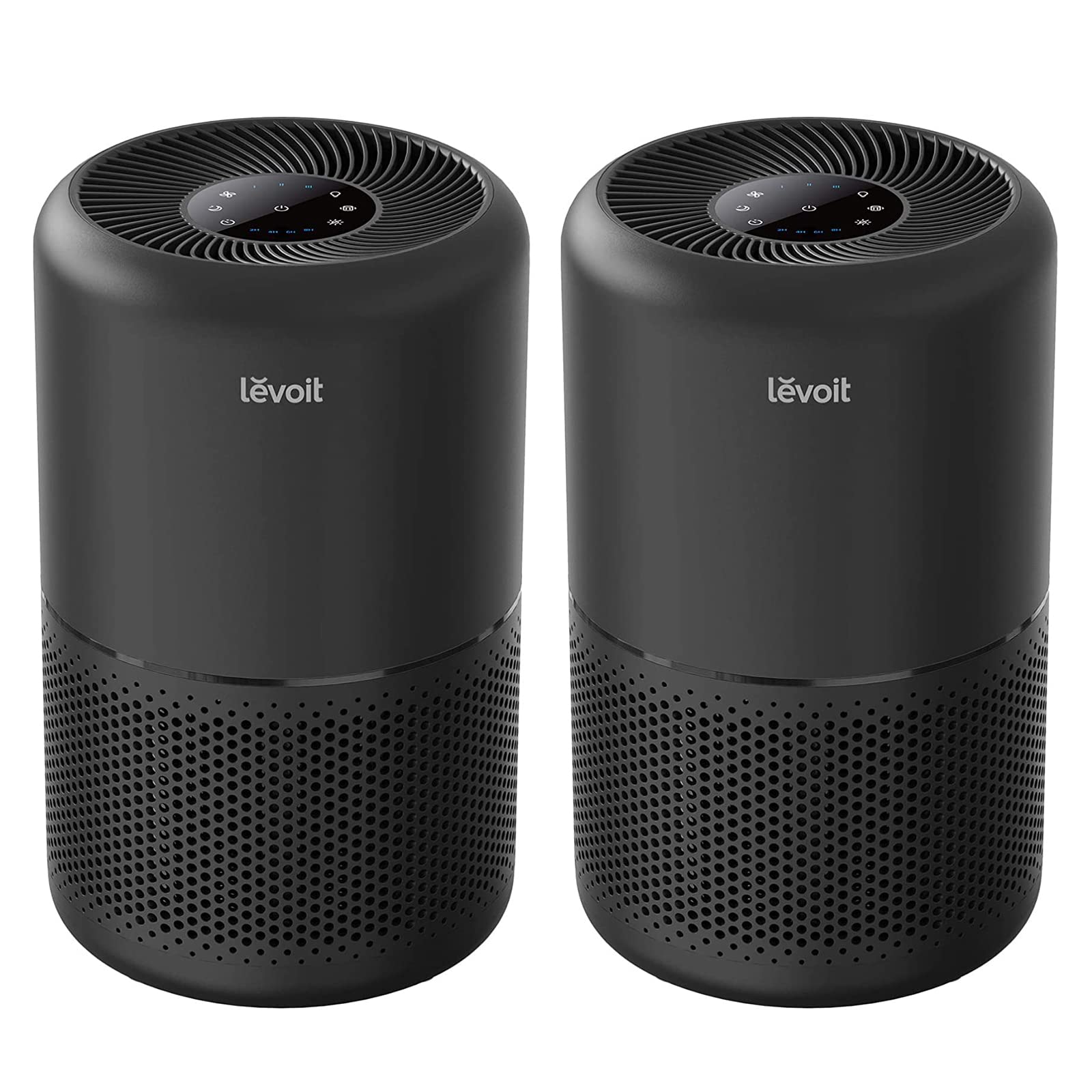 LEVOIT Air Purifier for Home Allergies Pets Hair in Bedroom, Covers Up to 1095 ft² by 45W High Torque Motor, 3-in-1 Filter, sleep mode, Remove Dust Smoke Pollutants Odor, Core300-P, Black, 2 Pack