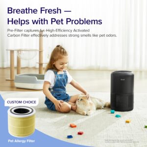 LEVOIT Air Purifier for Home Allergies Pets Hair in Bedroom, Covers Up to 1095 ft² by 45W High Torque Motor, 3-in-1 Filter, sleep mode, Remove Dust Smoke Pollutants Odor, Core300-P, Black, 2 Pack