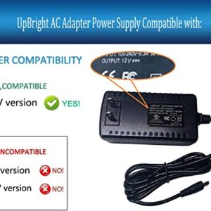 UpBright 12V UL AC/DC Adapter Compatible with Core Innovations CLT1164 CLT1164BL CLT1164BU 11”HD Touchscreen CLT136401 CLT136401SL CLT136401BL 14" Wind10 S Power Supply Battery Charger (NOT for 5V)