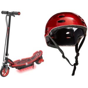 Razor Power Core E90 Electric Scooter + Razor V-17 Youth Multi-Sport Helmet