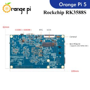 Orange Pi 5 8GB Rockchip RK3588S 8-Core 64 Bit Single Board Computer, Up to 2.4GHz and 8K Video Codec Support Development Board Run Orange Pi/Ubuntu/Debian/Android 12 OS (Pi 5 8GB+ Power Supply)