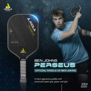 JOOLA Ben Johns Perseus Pickleball Paddle with Charged Surface Technology for Increased Power & Feel - Fully Encased Carbon Fiber Pickleball Paddle w/Larger Sweet Spot - USAPA Approved. 14mm Core