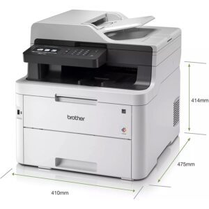 Brother Color MFC-L3770CDW Digital All-in-One Wireless Laser Printer, White - Print Copy Scan Fax - 3.7" Touch, 25 ppm, 2400 x 600 dpi, Auto Duplex Printing, 50-Sheet ADF, Ethernet, NFC, Tillsiy Cable