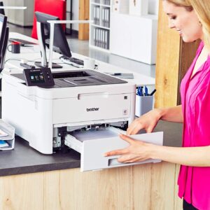 Brother Premium L-3270CDW Series Compact Digital Color Laser Printer I Mobile Printing I NFC I Auto 2-Sided Printing I 2.7" Color Touchscreen I 25 PPM I Up to 250-Sheet Tray Capacity