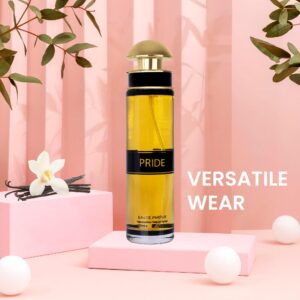 Pride for Women Eau De Parfum - Scents with Caramel, Warm Benzoin & Vanilla - Elegant Mix Ideal for Women Who Like Fragrances Sweet & Spicy - Precious For All Occasions - Elegant 100ml Bottle