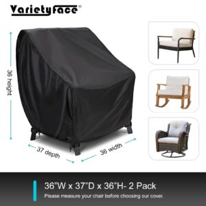 VARIETYFACE Outdoor Furniture Covers,Patio Chair Covers Waterproof, Lawn Furniture Covers Outdoor Fits up to 36W x 37D x 36H inches 2 Pack Black