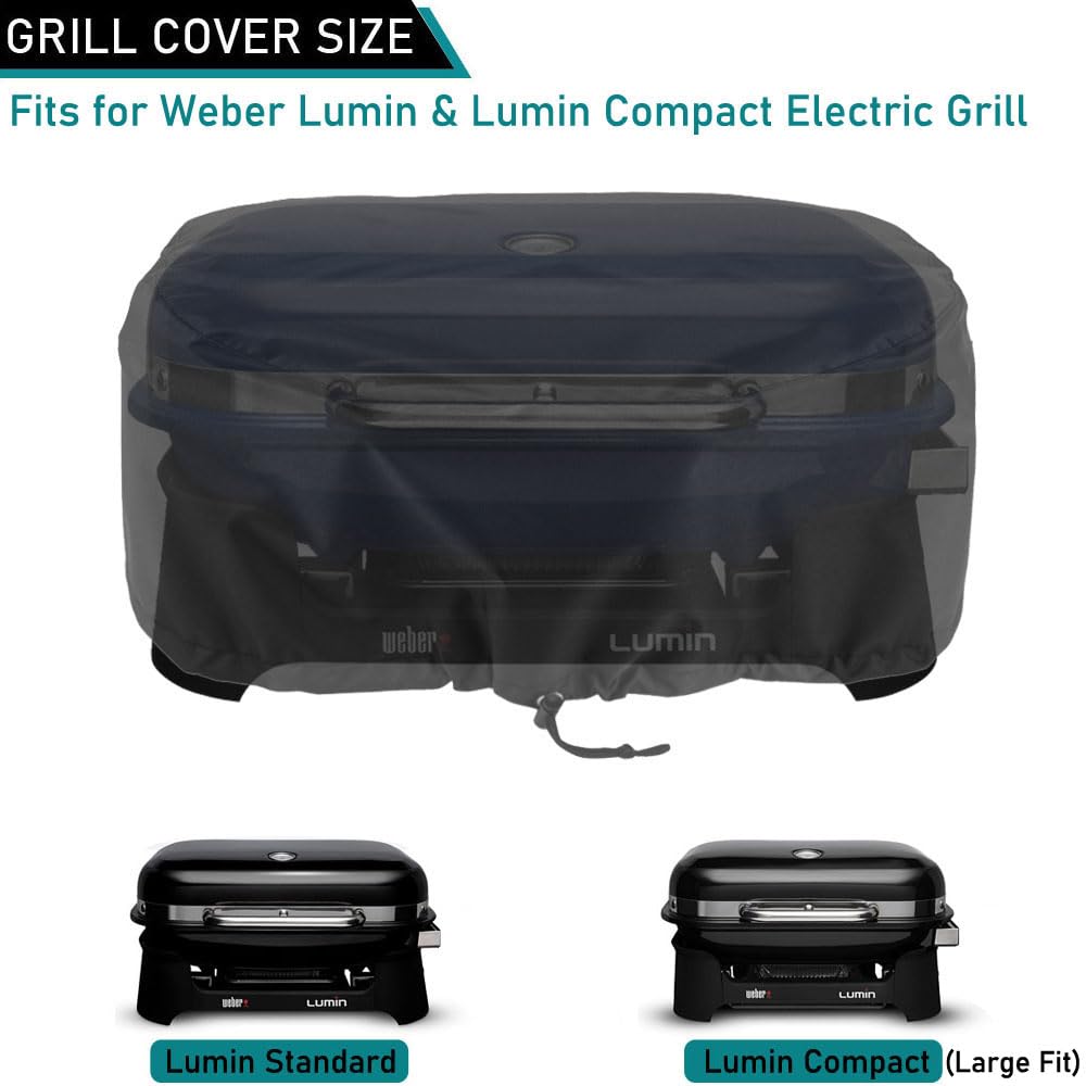 ZJYWSCH Grill Cover for Weber Lumin Electric Grill Outdoor Waterproof Portable Table Top Grill Cover 7197 Heavy Duty Weber Lumin Electric Grill Cover