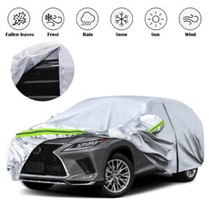 Waterproof Car Covers Replace for 2008-2024 Lexus RX350 RX450H, 6 Layers All Weather Custom-fit Car Cover with Zipper Door & Windproof Bands for Snow Rain Dust Hail Protection (RX)