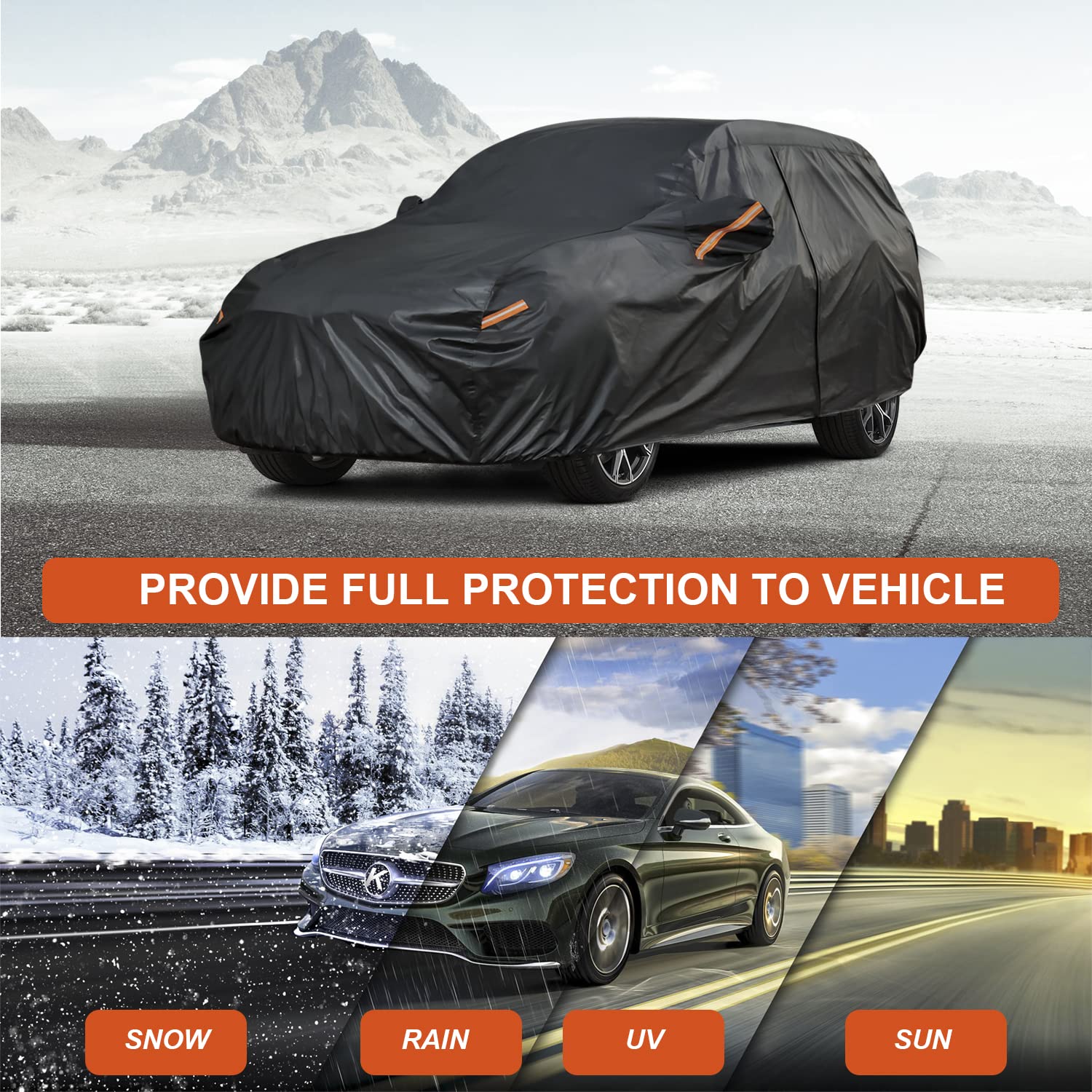 Kayme 7 Layers SUV Car Cover Custom Fit Subaru CrossTrek (2017-2023) Waterproof All Weather for Automobiles, Full Exterior Covers Sun Rain Protection UV Protection （Deliver about 3-10 Days）